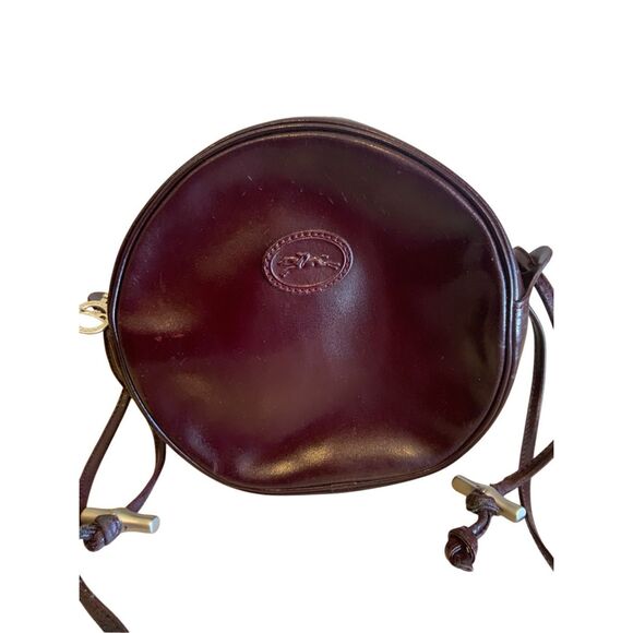 Longchamp Handbags - Longchamp Vintage Le Pliage Leather Circular Shoulder Bag